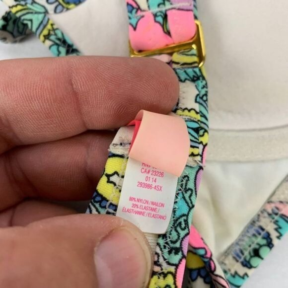Victorias Secret 32C Multicolor Paisley Halter Bikini Top Nylon Blend - Picture 6 of 6